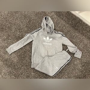 Adidas Kids Gray Hoodie and Joggers Set